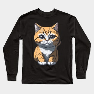 Cool Feline in Shades: Whiskered Purrfection for Cat Miaw Lovers Long Sleeve T-Shirt